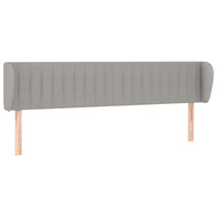 Testiera ad Orecchio-Testata con Orecchie Grigio Chiaro 203x23x78/88 cm in Tessuto 702461