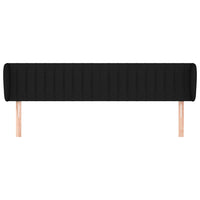 Testiera ad Orecchio Nera 203x23x78/88 cm in Tessuto 3117406