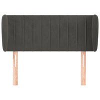 Testiera ad Orecchio-Testata con Orecchie Grigio Scuro 93x23x78/88 cm in Velluto 380101