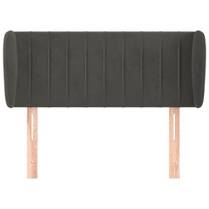 Testiera ad Orecchio-Testata con Orecchie Grigio Scuro 93x23x78/88 cm in Velluto 380101