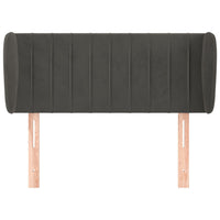 Testiera ad Orecchio-Testata con Orecchie Grigio Scuro 103x23x78/88 cm in Velluto 173873