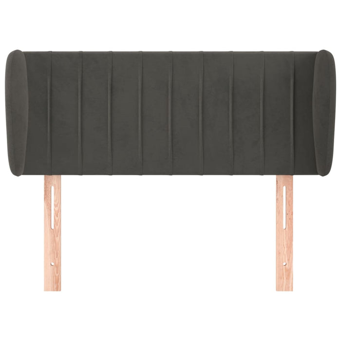 Testiera ad Orecchio-Testata con Orecchie Grigio Scuro 103x23x78/88 cm in Velluto 173873