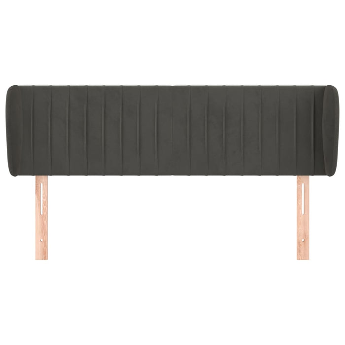 Testiera ad Orecchio-Testata con Orecchie Grigio Scuro 147x23x78/88 cm in Velluto 238302