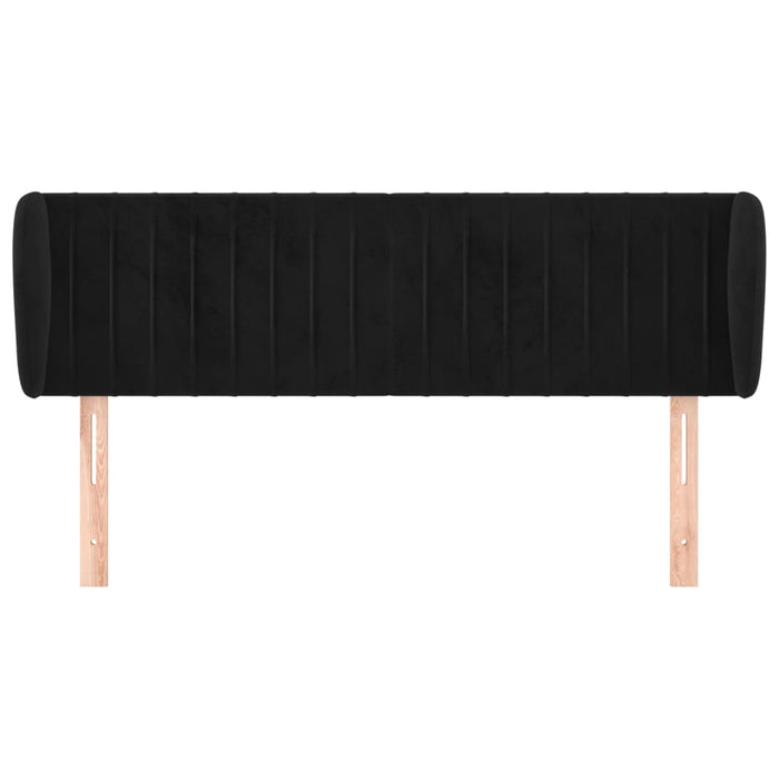 Testiera ad Orecchio Nera 147x23x78/88 cm in Velluto 3117432