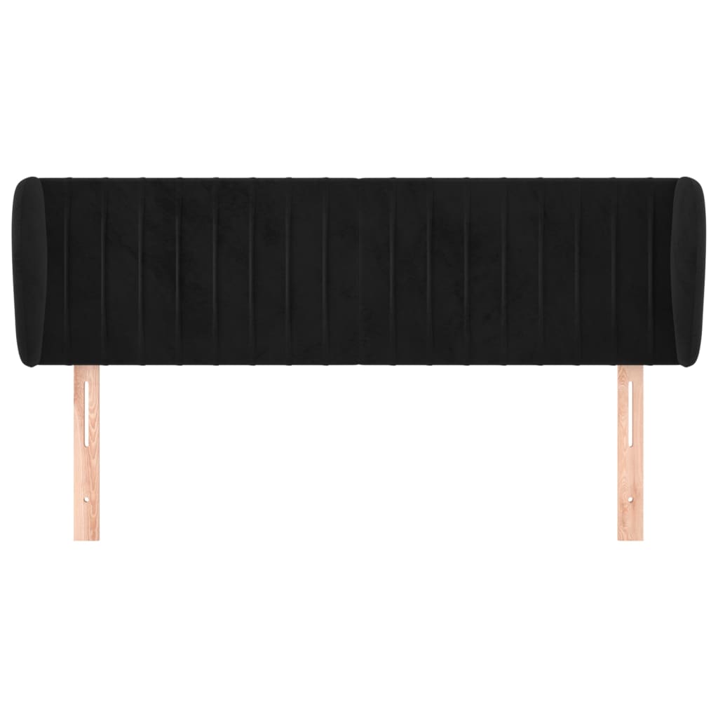 Testiera ad Orecchio Nera 147x23x78/88 cm in Velluto 3117432