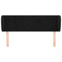 Testiera ad Orecchio Nera 147x23x78/88 cm in Velluto 3117432