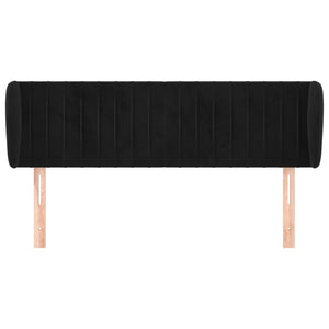 Testiera ad Orecchio Nera 147x23x78/88 cm in Velluto 3117432