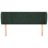 Testiera ad Orecchio-Testata con Orecchie Verde Scuro 147x23x78/88 cm in Velluto 863243