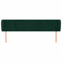 Testiera ad Orecchio-Testata con Orecchie Verde Scuro 163x23x78/88 cm in Velluto 684823