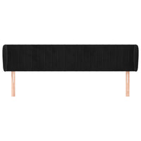 Testiera ad Orecchio-Testata con Orecchie Nera 203x23x78/88 cm in Velluto 450230