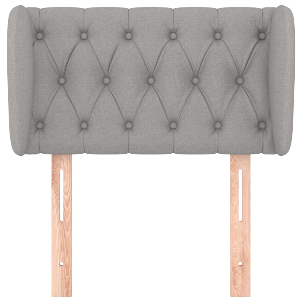 Testiera ad Orecchio-Testata con Orecchie Grigio Chiaro 83x23x78/88 cm in Tessuto 772994