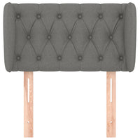 Testiera ad Orecchio-Testata con Orecchie Grigio Scuro 83x23x78/88 cm in Tessuto 358450