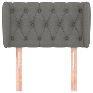 Testiera ad Orecchio-Testata con Orecchie Grigio Scuro 83x23x78/88 cm in Tessuto 358450