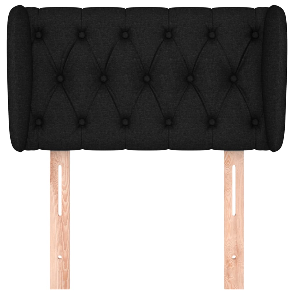 Testiera ad Orecchio-Testata con Orecchie Nera 83 x 23 x 78/88 cm in Tessuto 380042