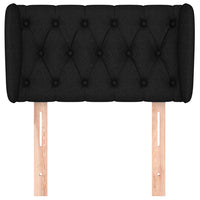 Testiera ad Orecchio-Testata con Orecchie Nera 83 x 23 x 78/88 cm in Tessuto 380042