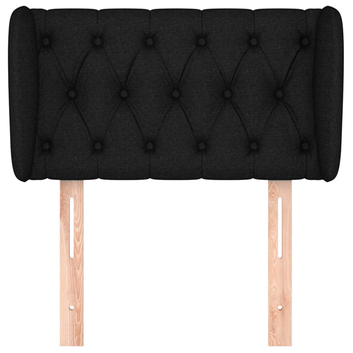 Testiera ad Orecchio-Testata con Orecchie Nera 83 x 23 x 78/88 cm in Tessuto 380042