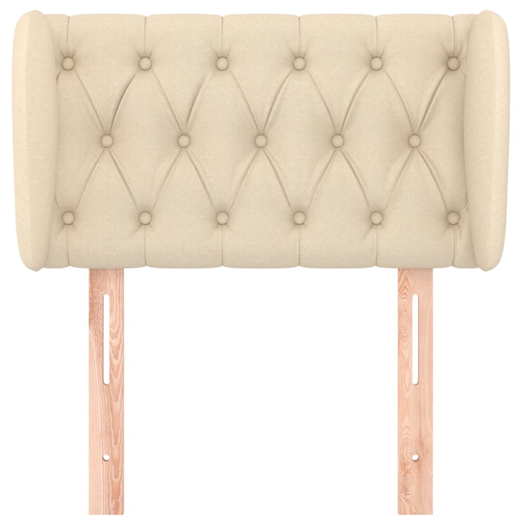 Testiera ad Orecchio-Testata con Orecchie Crema 83 x 23 x 78/88 cm in Tessuto 240259