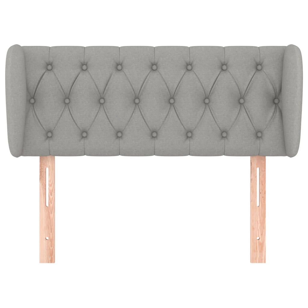 Testiera ad Orecchio-Testata con Orecchie Grigio Chiaro 93x23x78/88 cm in Tessuto 382636