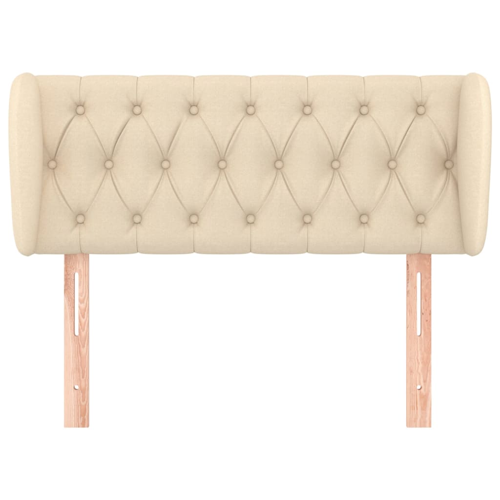 Testiera ad Orecchio Crema 93x23x78/88 cm in Tessuto 3117467