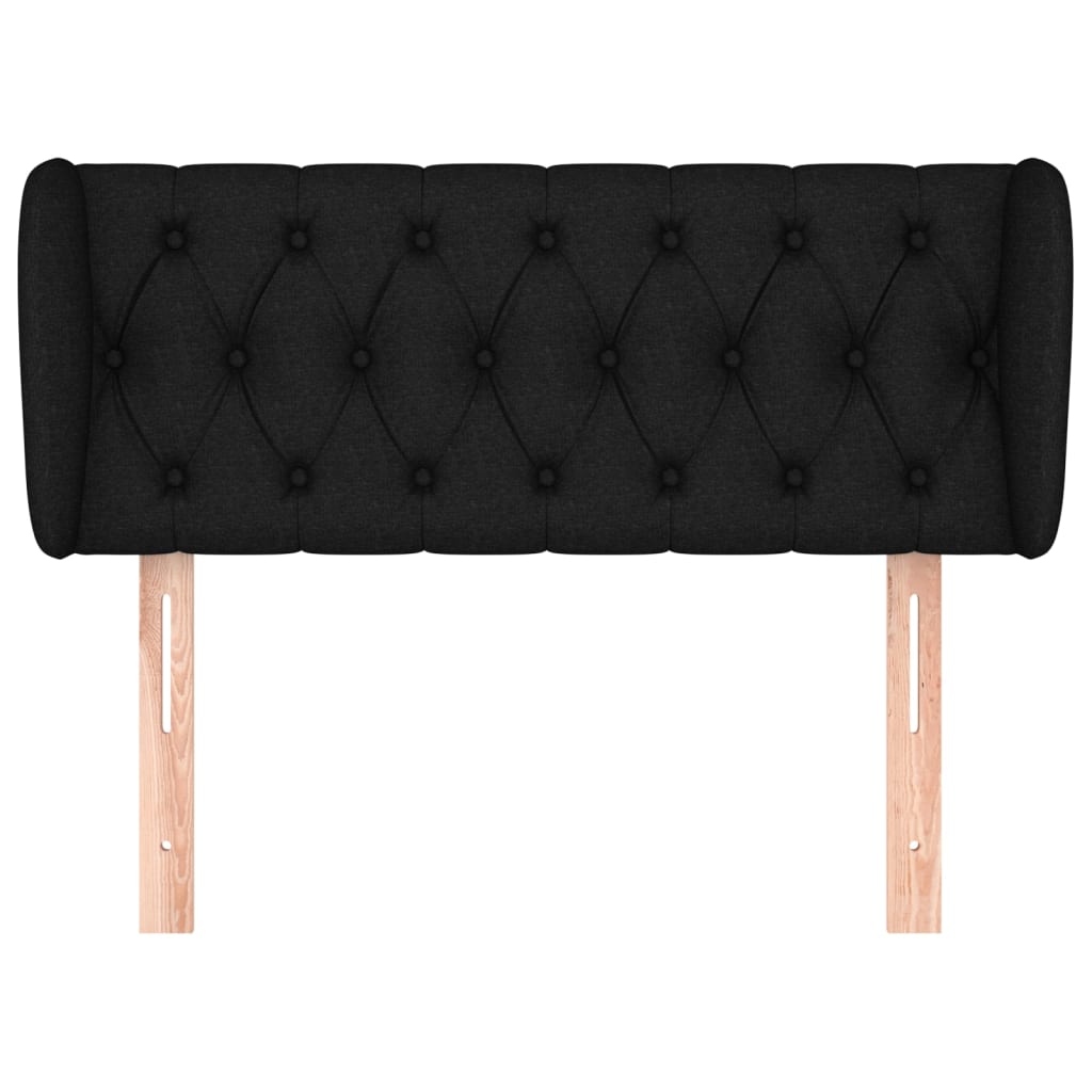 Testiera ad Orecchio Nera 103x23x78/88 cm in Tessuto 3117472