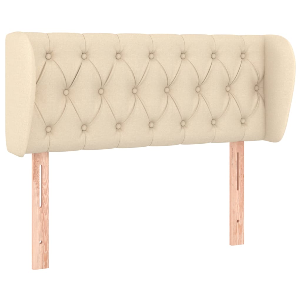 Testiera ad Orecchio-Testata con Orecchie Crema 103x23x78/88 cm in Tessuto 715596