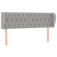 Testiera ad Orecchio-Testata con Orecchie Grigio Chiaro 147x23x78/88 cm in Tessuto 596159