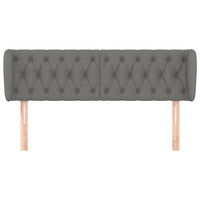 Testiera ad Orecchio-Testata con Orecchie Grigio Scuro 147x23x78/88 cm in Tessuto 278756