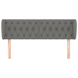 Testiera ad Orecchio-Testata con Orecchie Grigio Scuro 147x23x78/88 cm in Tessuto 278756