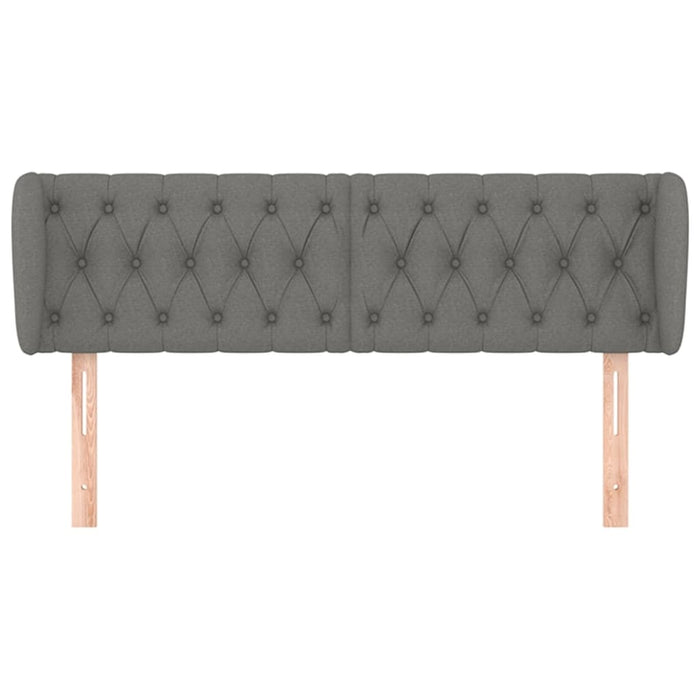 Testiera ad Orecchio-Testata con Orecchie Grigio Scuro 147x23x78/88 cm in Tessuto 278756