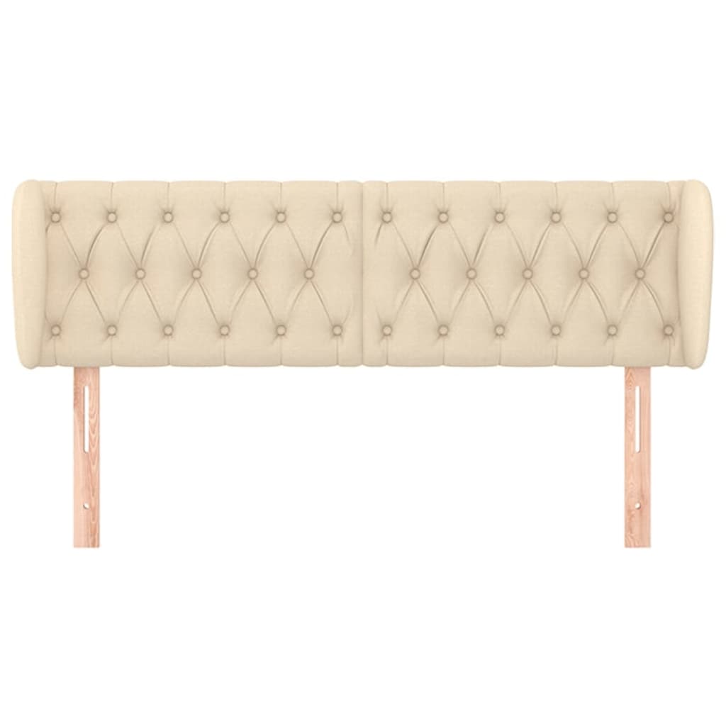 Testiera ad Orecchio-Testata con Orecchie Crema 147x23x78/88 cm in Tessuto 270536