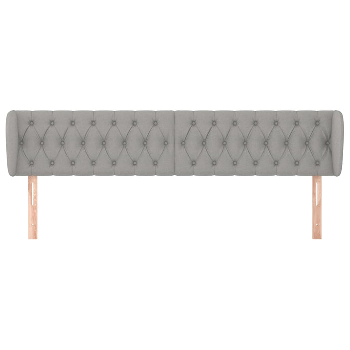 Testiera ad Orecchio-Testata con Orecchie Grigio Chiaro 203x23x78/88 cm in Tessuto 314979