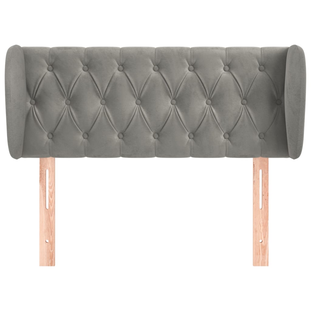 Testiera ad Orecchio Grigio Chiaro 93x23x78/88 cm in Velluto 3117516