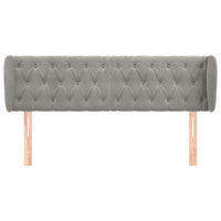 Testiera ad Orecchio Grigio Chiaro 163x23x78/88 cm in Velluto 3117534