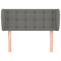 Testiera ad Orecchio-Testata con Orecchie Grigio Scuro 93x23x78/88 cm in Tessuto 749725