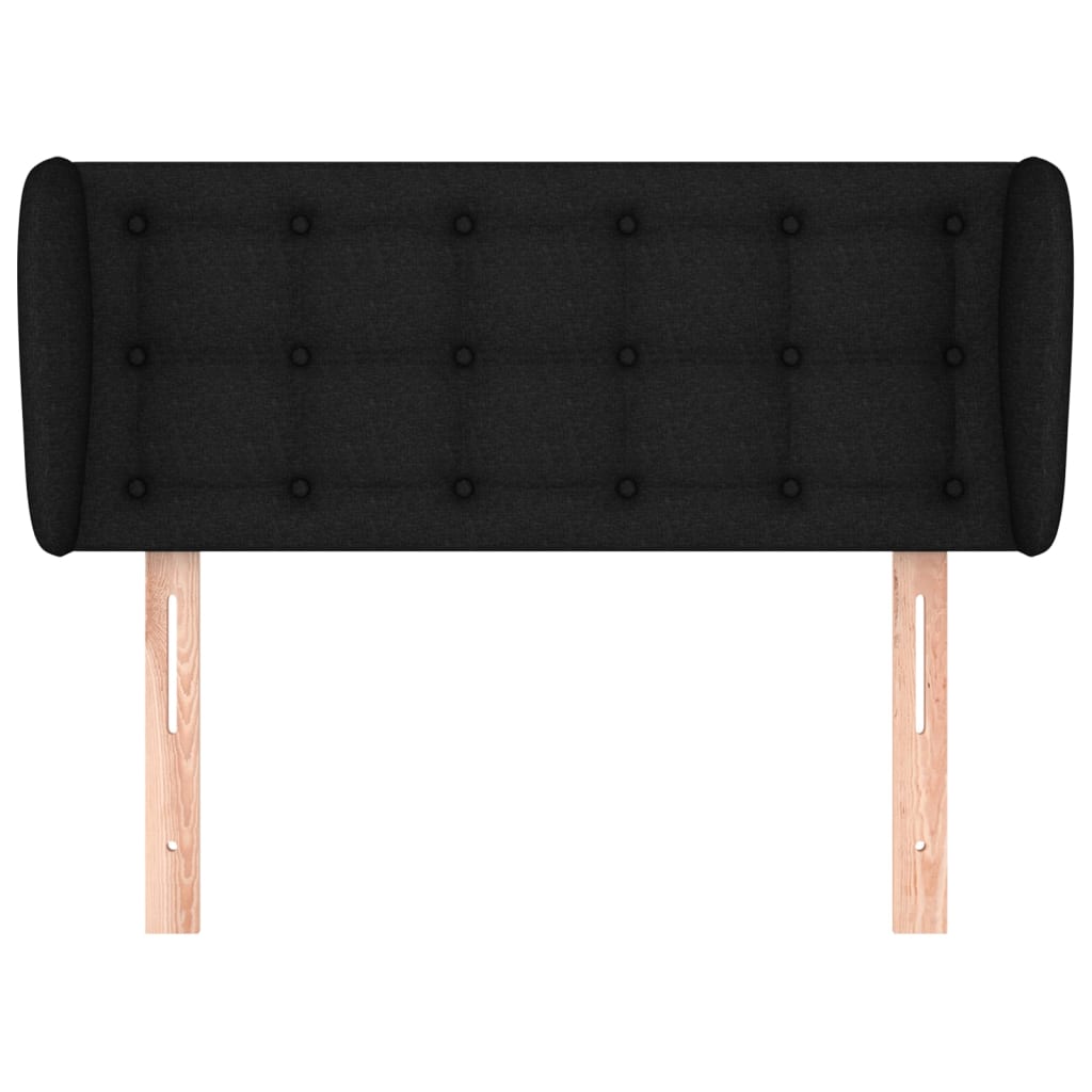 Testiera ad Orecchio Nera 93x23x78/88 cm in Tessuto 3117562