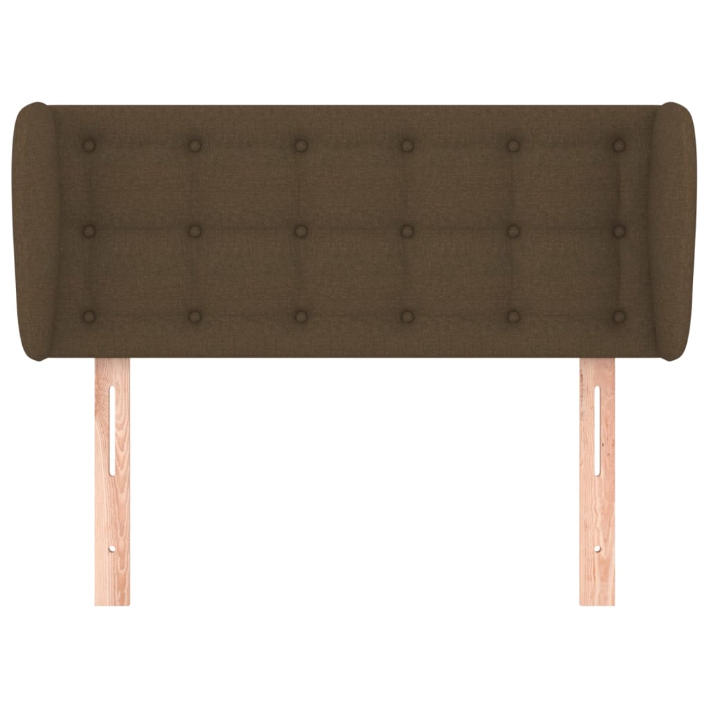 Testiera ad Orecchio-Testata con Orecchie Marrone Scuro 93x23x78/88 cm in Tessuto 713359