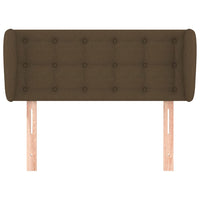 Testiera ad Orecchio-Testata con Orecchie Marrone Scuro 93x23x78/88 cm in Tessuto 713359