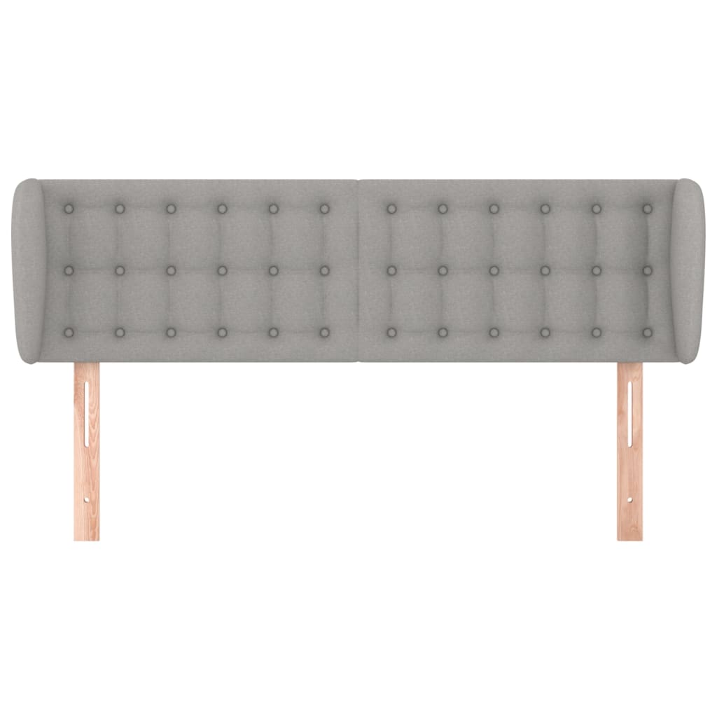 Testiera ad Orecchio Grigio Chiaro 147x23x78/88 cm in Tessuto 3117576