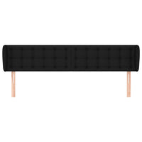 Testiera ad Orecchio Nera 163x23x78/88 cm in Tessuto 3117586