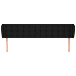 Testiera ad Orecchio Nera 163x23x78/88 cm in Tessuto 3117586