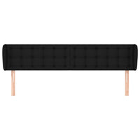 Testiera ad Orecchio-Testata con Orecchie Nera 203x23x78/88 cm in Tessuto 509854