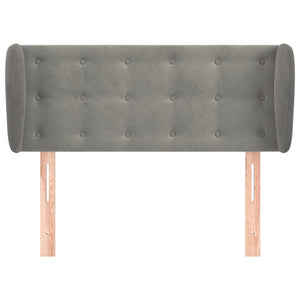 Testiera ad Orecchio-Testata con Orecchie Grigio Chiaro 83x23x78/88 cm in Velluto 489657