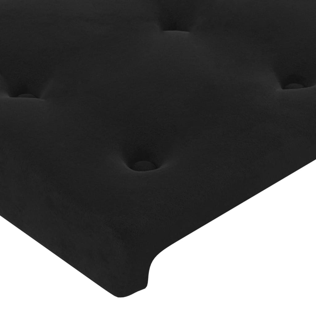 Testiera ad Orecchio Nera 83 x 23 x 78/88 cm in Velluto cod mxl 50409