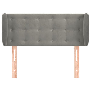 Testiera ad Orecchio-Testata con Orecchie Grigio Chiaro 93x23x78/88 cm in Velluto 207011