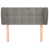 Testiera ad Orecchio-Testata con Orecchie Grigio Chiaro 103x23x78/88 cm in Velluto 638164