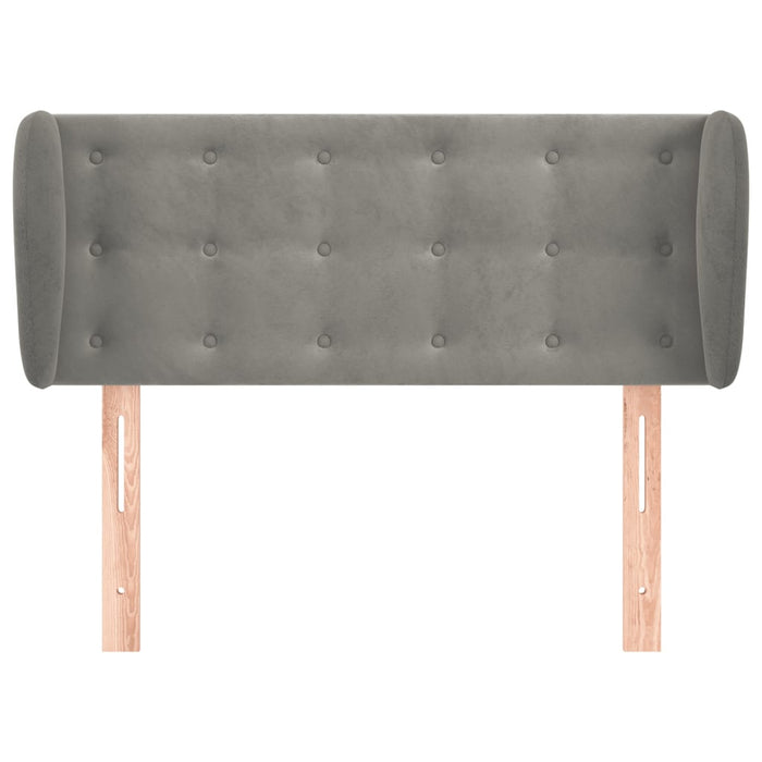 Testiera ad Orecchio-Testata con Orecchie Grigio Chiaro 103x23x78/88 cm in Velluto 638164