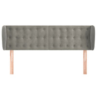 Testiera ad Orecchio Grigio Chiaro 147x23x78/88 cm in Velluto 3117626