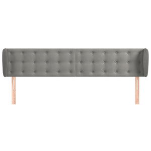 Testiera ad Orecchio Grigio Chiaro 163x23x78/88 cm in Velluto 3117632