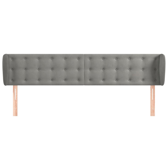 Testiera ad Orecchio Grigio Chiaro 163x23x78/88 cm in Velluto 3117632