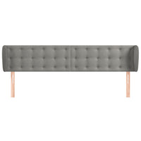 Testiera ad Orecchio-Testata con Orecchie Grigio Chiaro 183x23x78/88 cm in Velluto 797753